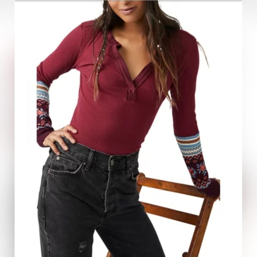 NWT Free People Mikah Layering Cuff Wine Combo Size S - Picture 2 of 5